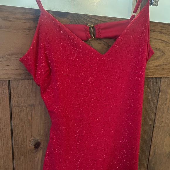 Lovely Day Red Sparkle Mini Slip Dress - Picture 2 of 4